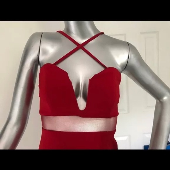 Red Sexy Mesh Dress sz. Small - Picture 2 of 7